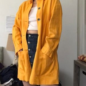 Artsy linen jacket with shell buttons :)